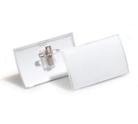 Durable Click Fold Convex Clip & Pin Name Tag Badge Holder - 25 Pack - 40 X 75mm