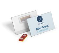 Durable CLICK FOLD Magnet Name Tag Badge Holders | 25 Pack | 54 x 90mm
