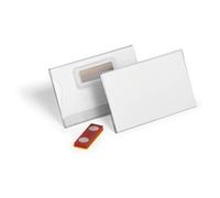 Durable CLICK FOLD Magnet Name Tag Badge Holders - 25 Pack - 54 x 90mm