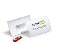 Durable CLICK FOLD Magnet Name Tag Badge Holders + Inserts | 10 Pack | 54 x 90mm