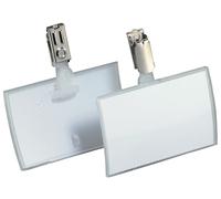 Durable Click Fold Name Badge 54 x 90 mm with Clip Transparent Pack of 25 Id