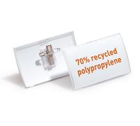 Durable Click Fold Name Badge 54 x 90 mm with Combi Clip Transparent Pack of 2