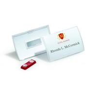 Durable ID Card Holders 54×90 mm - Pack of 10 Transparent Name Badges with Co...