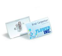 Durable Click Fold Name Badge 54 x 90 mm with Combi Clip Transparent | Pack of 25 | Ideal for Events and Visitor Management