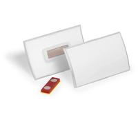 Durable Click Fold Name Badge - 54 X 90mm With Magnet - Anti-Twist - Made From Polypropylene - Pack Of 10 - Transparent