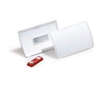 Durable CLICK FOLD Name Badge Holders + Inserts - 10 Pack - 54 x 90mm