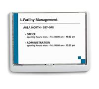 Durable Click Information Sign 210 x 148.5 mm White | Door and Wall Sign | Includes Fittings | Ideal for Offices, Hotels, Public Buildings, etc.