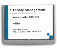 Durable Click Information Sign 210 x 148.5 mm Graphite | Door and Wall Sign | Includes Fittings | Ideal for Offices, Hotels, Public Buildings, etc.