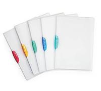 Durable Clip File Swingclip A4, Pack of 25, Assorted, Plastic Clip | Clip Folder for 1-30 Sheets with Coloured Swivelling Plastic Clamp, For Binding Loose Documents for, Made in Poland