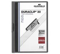 Durable Clip Folder Duraclip 30 A4, Pack of 25, Anthracite Grey, Metal Clip