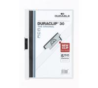 Durable DuraClip 2227-02 Clip File for 1-30 Sheets A4 - White (Pack of 5)