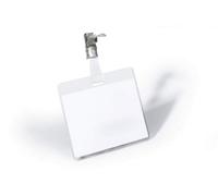 Name Badge 60 x 90mm Security Fastener with Clip Clear Pack 25