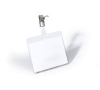 Durable Clip Name Tag Id Badge Card Holders & Inserts - 25 Pack - 60 x 90mm in Clear Durable Clear 25 Pack