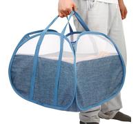 Durable Collapsible Laundry Basket, 90L Clothes Hampers for Laundry, Foldable Laundry Basket with Handles, Tear-proof Pop Up Hampers for Bedroom, Bathroom, Kids Room, Dorm, Travel or Campout Blue