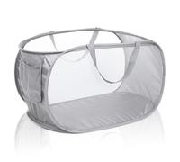 Durable Collapsible Laundry Basket Mesh Pop-Up Hamper with Handy Pocket Foldable Design Reinforced Carry Handles Portable Laundry Storage Bin for Home & Travel