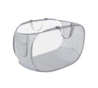 Durable Collapsible Laundry Baskets, Mesh P-op Up Laundry Hamper with Handy Pocket, Foldable Clothes Hamper with Reinforced Carry Handles for Laundry, Bathroom, Kids Room or Travel (Grey)