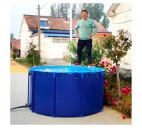 Durable Collapsible PVC Fish Pond Round Design for Koi Culture & Irrigation Thickened Frame Above Ground Use Perfect for Gardens & Agriculture