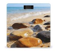 Durable Colorful Stones on The Beach Digital Scales for Body Weight Highly Accuracy Bathroom Scale with LCD Display Easy to Read Battery Powered Weight Scale for People