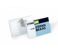 Durable Combi Clip Name Badge, 54 x 90 mm - Transparent, Pack of 5 54 x 90 mm Co