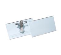 Durable Name Badge 40 X 75 mm With Combi Clip Transparent Pack Of 25 Badges Includes Blank Insert Cards Ideal For Events And