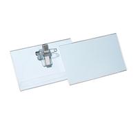 Durable COMBI Clip & Pin Name Badge Holder + Inserts 50 Pack 54x90mm
