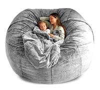 Durable Comfortable Bean Bag Chair Dropshiping Fur Soft Bean Bag Sofa Cover,living Room Furniture Party Leisure Giant Big Round Soft Fluffy Faux Cushion Bed