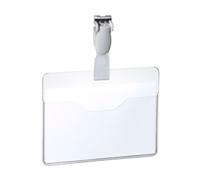 Durable Conference Clip Name Tag ID Badge Holders + Cards | 25 Pack | 60 x 90mm