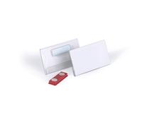 DURABLE Name Badge 40 x 75 mm - Transparent Magnetic Holders, Pack of 25 with Blank Inserts