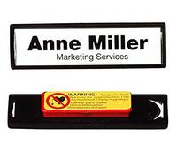 Durable Conference Magnet Name Tag Badge Holders + Inserts | 25 Pack | 17 x 67mm