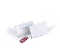 DURABLE Name Badge 40 x 75 mm - Transparent Magnetic Holders, Pack of 25 with Blank Inserts
