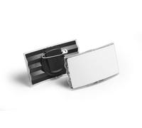 Durable CONVEX Clip & Pin Name Tag Badge Holders + Inserts | 25 Pack | 40 x 75mm