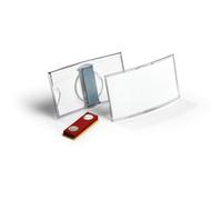 Durable CONVEX Magnetic Name Badge Holders + Inserts 25 Pack 40x75mm