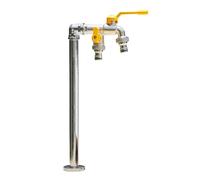 Durable Copper Garden Water Column - Frost Resistant Double Outlet Vertical Faucet for Outdoor Use, 42CM/17IN Silver Watering Solution