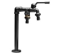 Durable Copper Garden Water Column - Frost Resistant Double Outlet Vertical Faucet, Ideal for Outdoor Use, Watering Tap for Gardens