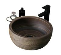 Durable Countertop Basin Outdoor Balcony Indoor Bathroom Washbasin Household Circular Easy to Clean
