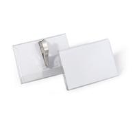 Durable Name Badge with Crocodile Clip 55x90mm Clear (Pack of 25) 8111