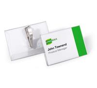 Durable Name Badge with Crocodile Clip 55x90mm Clear (Pack of 25) 8111