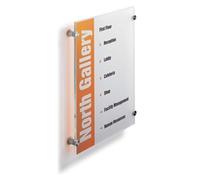 Durable Crystal Frameless Acrylic Door Sign Holder Wall Mounted, A3