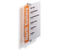 Durable Crystal Frameless Acrylic Door Sign Holder Wall Mounted, A4 Clear