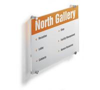 Durable CRYSTAL Frameless Acrylic Door Sign Holder Wall Mounted | A3