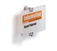 Durable Crystal Frameless Acrylic Door Sign Holder Wall Mounted, A6 Clear