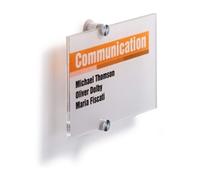 Durable CRYSTAL Frameless Sign Holder Wall Mounted - A5 Clear