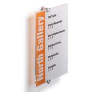 Durable CRYSTAL Frameless Acrylic Door Sign Holder Wall Mounted | A4 Clear