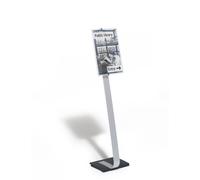 Durable CRYSTAL SIGN Aluminium Display Panel Floor Stand A3 | 1.25m | Silver