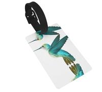 Durable Cute Hummingbird Print Luggage Tag with Full Back Privacy Cover â€“ Bright ID Labels for Suitcases, and Backpacks