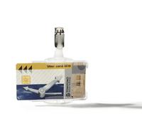 Durable Duo Security Pass Holder with Clip 54x85mm Clear (Pack of 25) 8218/19