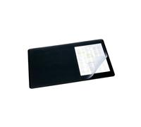 Durable Desk Mat with Transparent Overlay in Black | 53 x 40cm | Pack of 1 | Comfortable to Use | Ideal for Keeping Small Notes and Reminders Close to Hand
