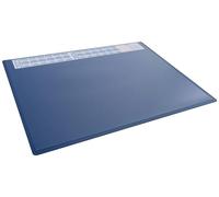 Durable Clear Overlay Calander PC Desk Pad Protector Mat, 65x50cm, Navy Blue