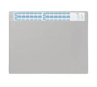 Durable Desk Mat with Annual Calendar Grey | 65 x 52 cm | Pack of 1 | Anti-Glare Transparent Overlay Included and Can be Removed