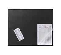 Durable Desk Mat with Transparent Overlay in Black | 65 x 52 cm | Pack of 1 | ComforTable To Use | Ideal for Keeping Small Notes and Reminders Close to Hand